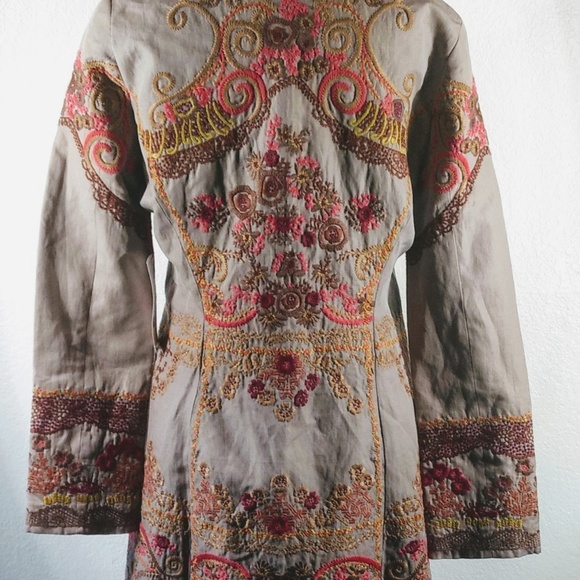 NWT Johnny Was Biya Embroidered Coat Sz S - Picture 4 of 6